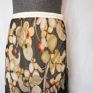 Black Midi Skirt with Champagne Bubble Bottom by Rozae Nichols